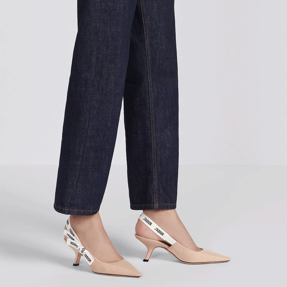 Dior J'Adior Embroidered Lace Halter Heels Slide Sandal