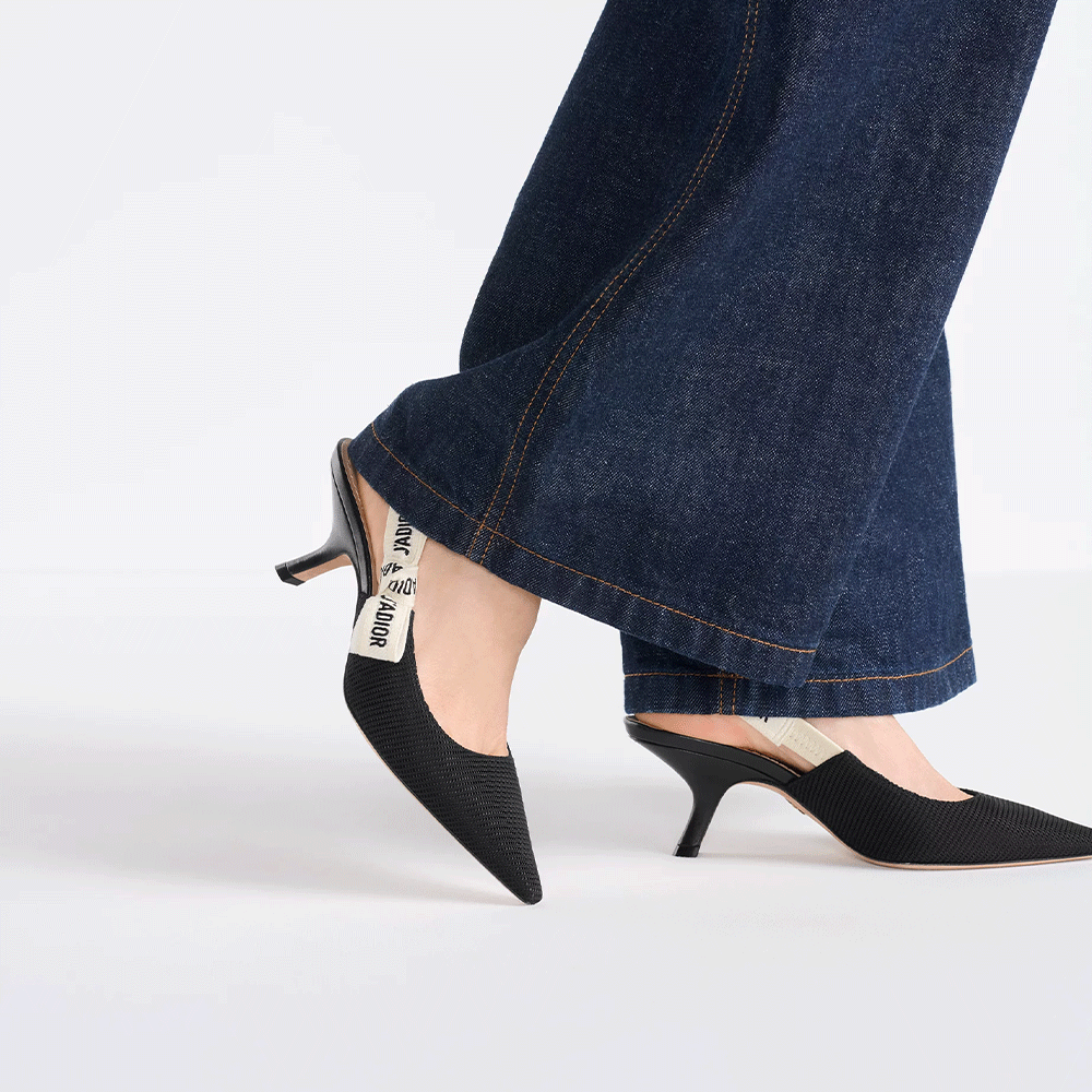 Dior J'Adior Embroidered Lace Halter Heels Slide Sandal