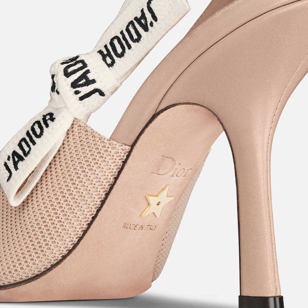 Dior J'Adior Embroidered Lace Halter Heels Slide Sandal