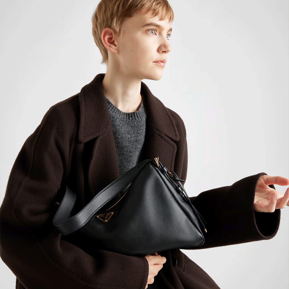 Prada Aimée large leather shoulder bag