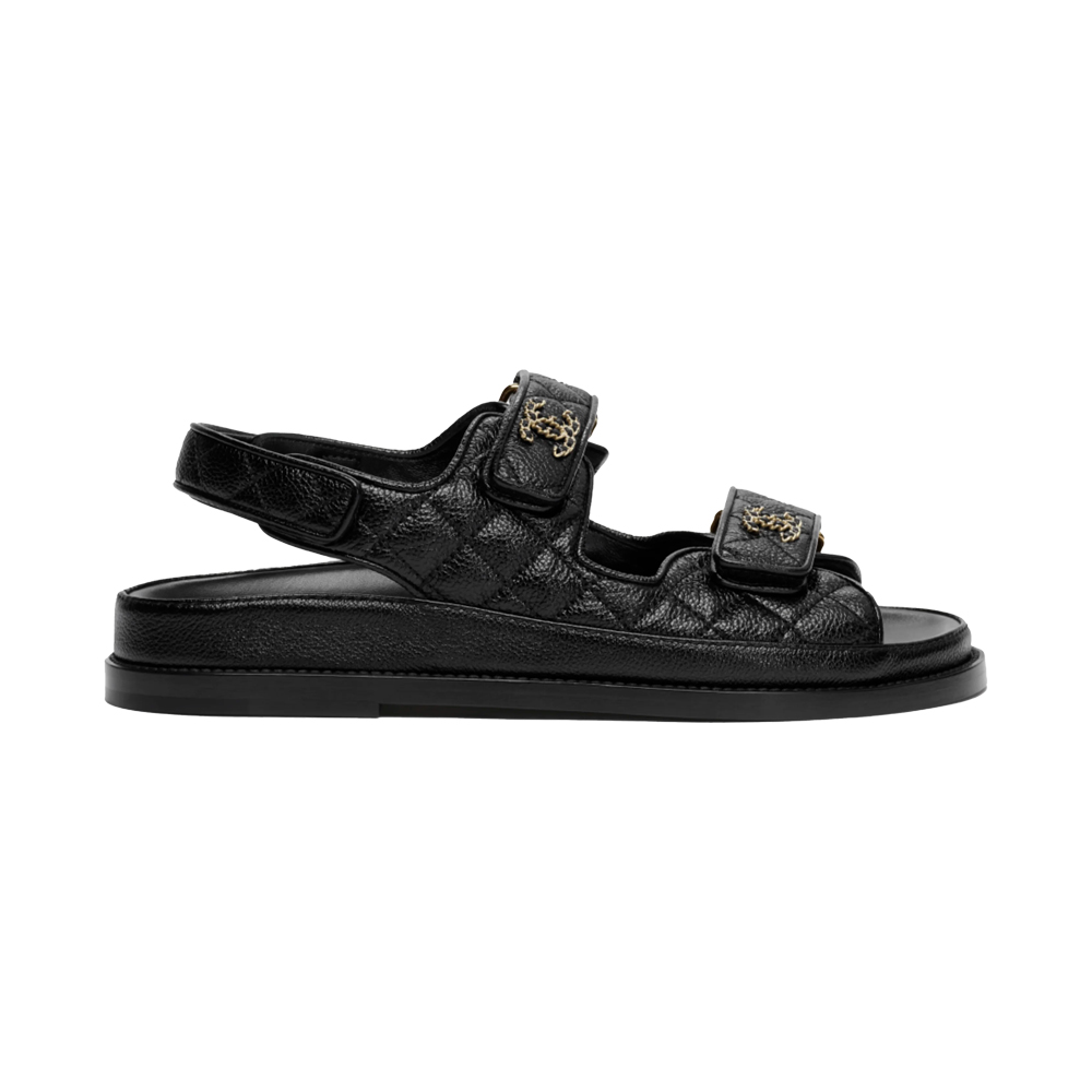 Chanel Quilted Dad Sandal Black