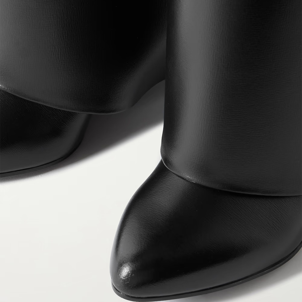 Givenchy Shark Lock Leather Boots with Wide Calf