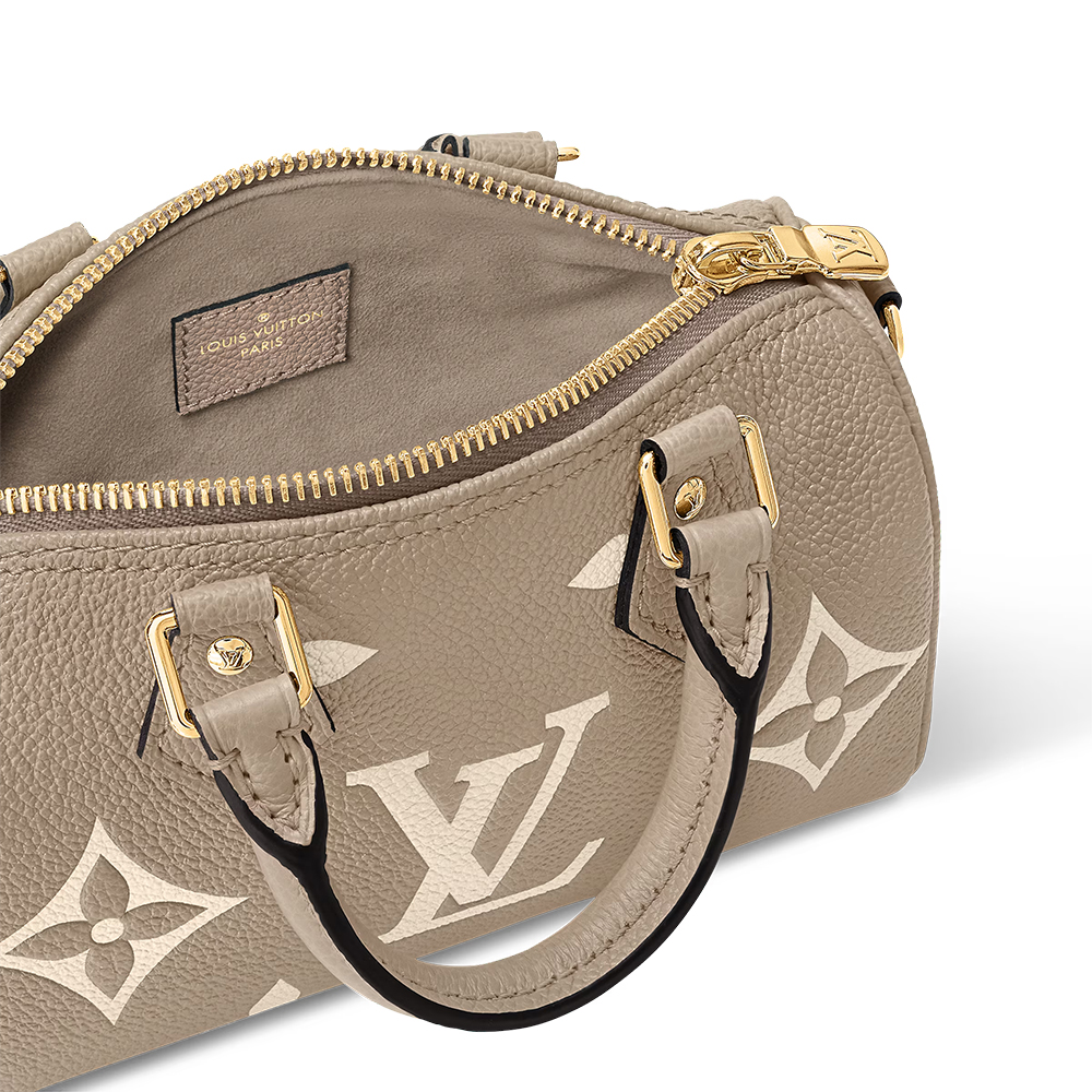 Louis Vuitton Nano Speedy Monogram Empreinte Leather Tourterelle / Crème