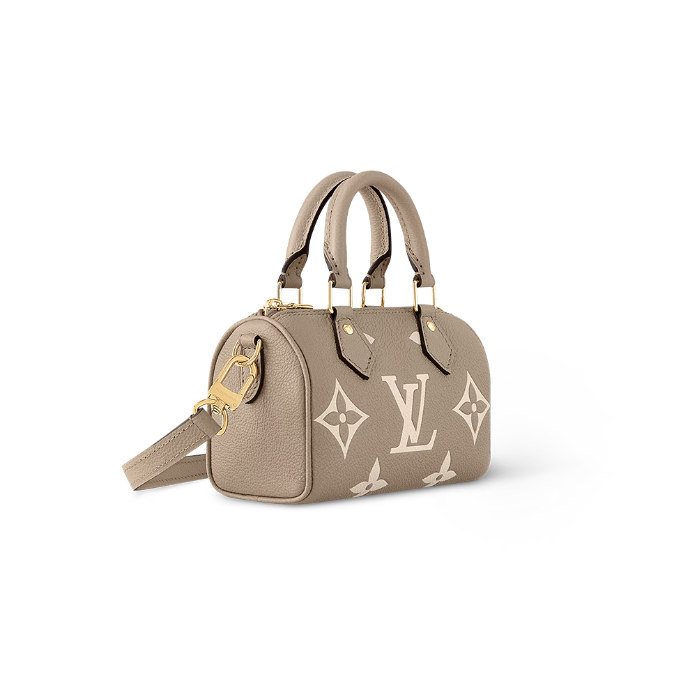 Louis Vuitton Nano Speedy Monogram Empreinte Leather Tourterelle / Crème