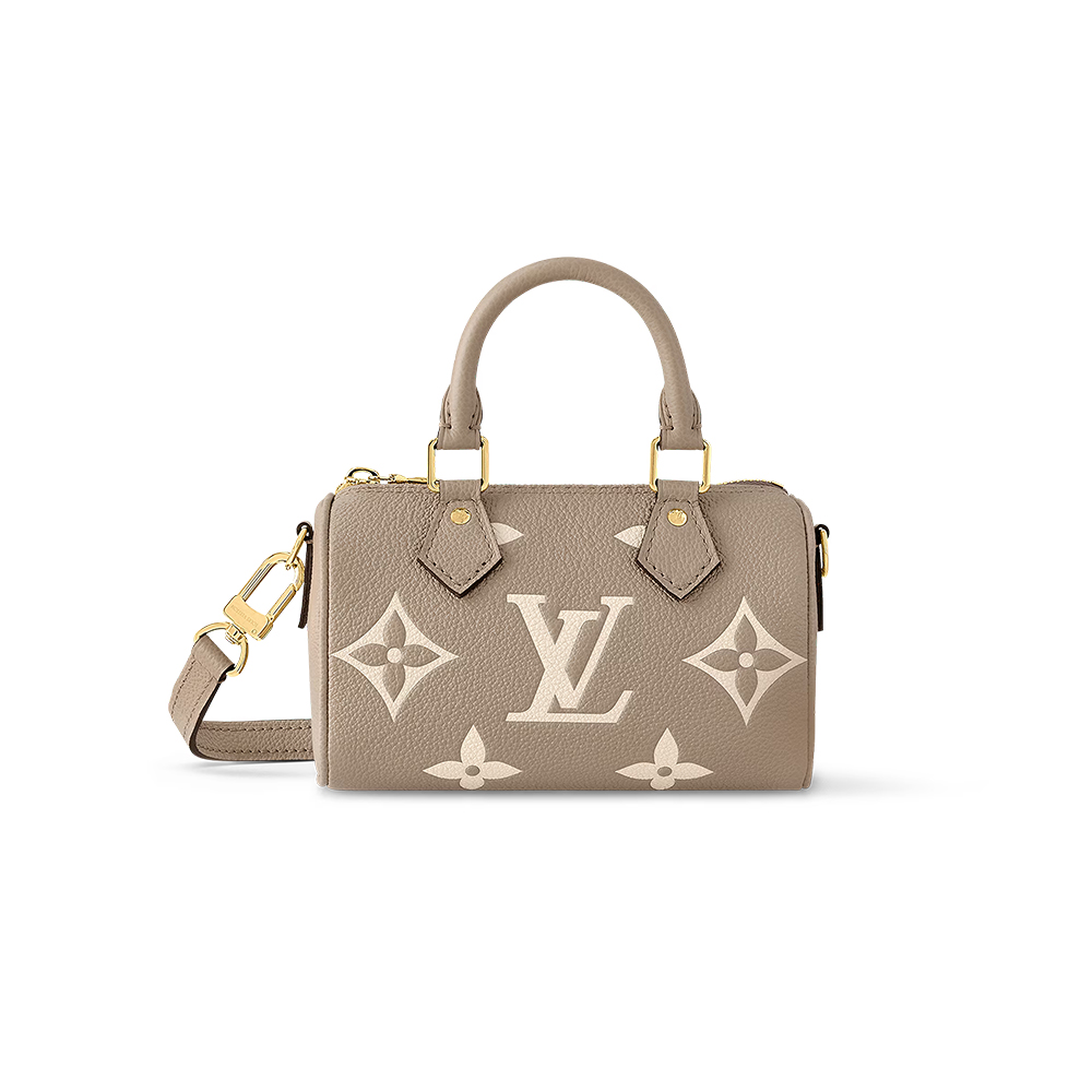 Louis Vuitton Nano Speedy Monogram Empreinte Leather Tourterelle / Crème