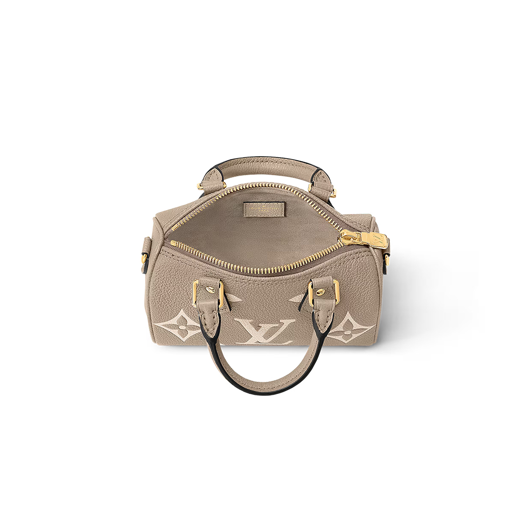 Louis Vuitton Nano Speedy Monogram Empreinte Leather Tourterelle / Crème