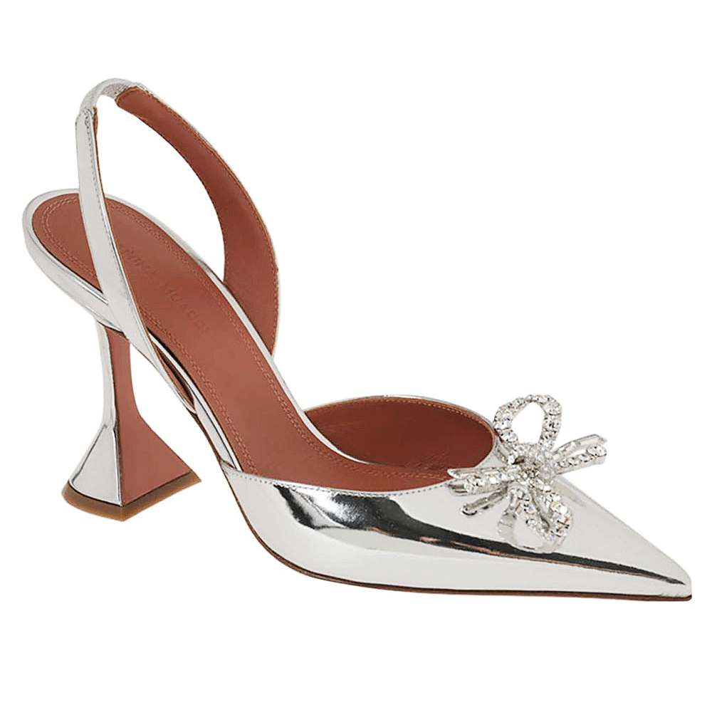 Amina Muaddi Rosie Bow-decorated pointed toe high heels
