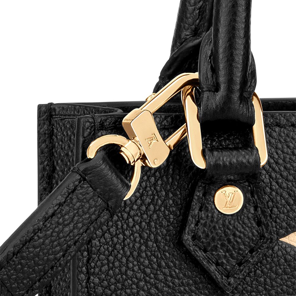 Louis Vuitton Monogram Empreinte Petite Sac Plat Handbag Black Beige