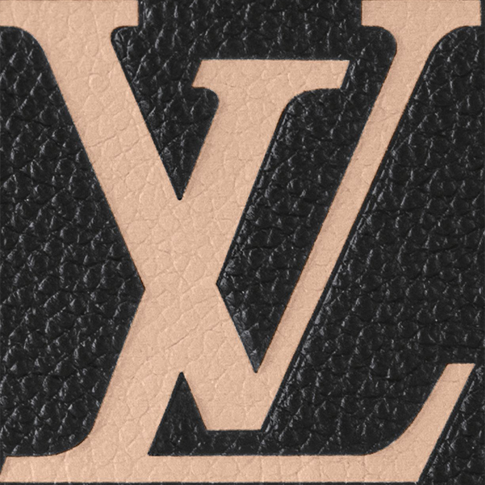 Louis Vuitton Monogram Empreinte Petite Sac Plat Handbag Black Beige