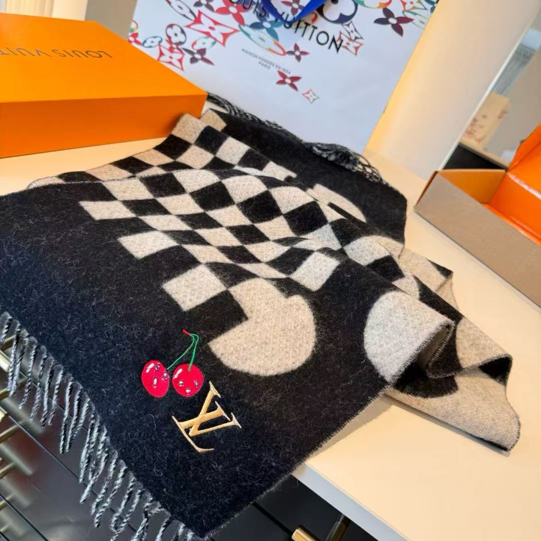 Louis Vuitton Cherry checkerboard scarf