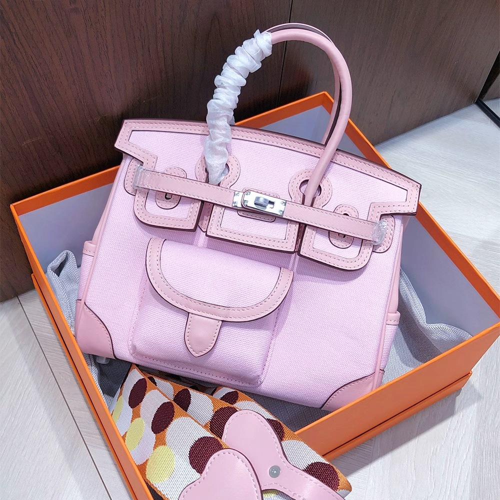 Hermès Birkin Cargo 25 Canvas Swift Bag Palladium Hardware