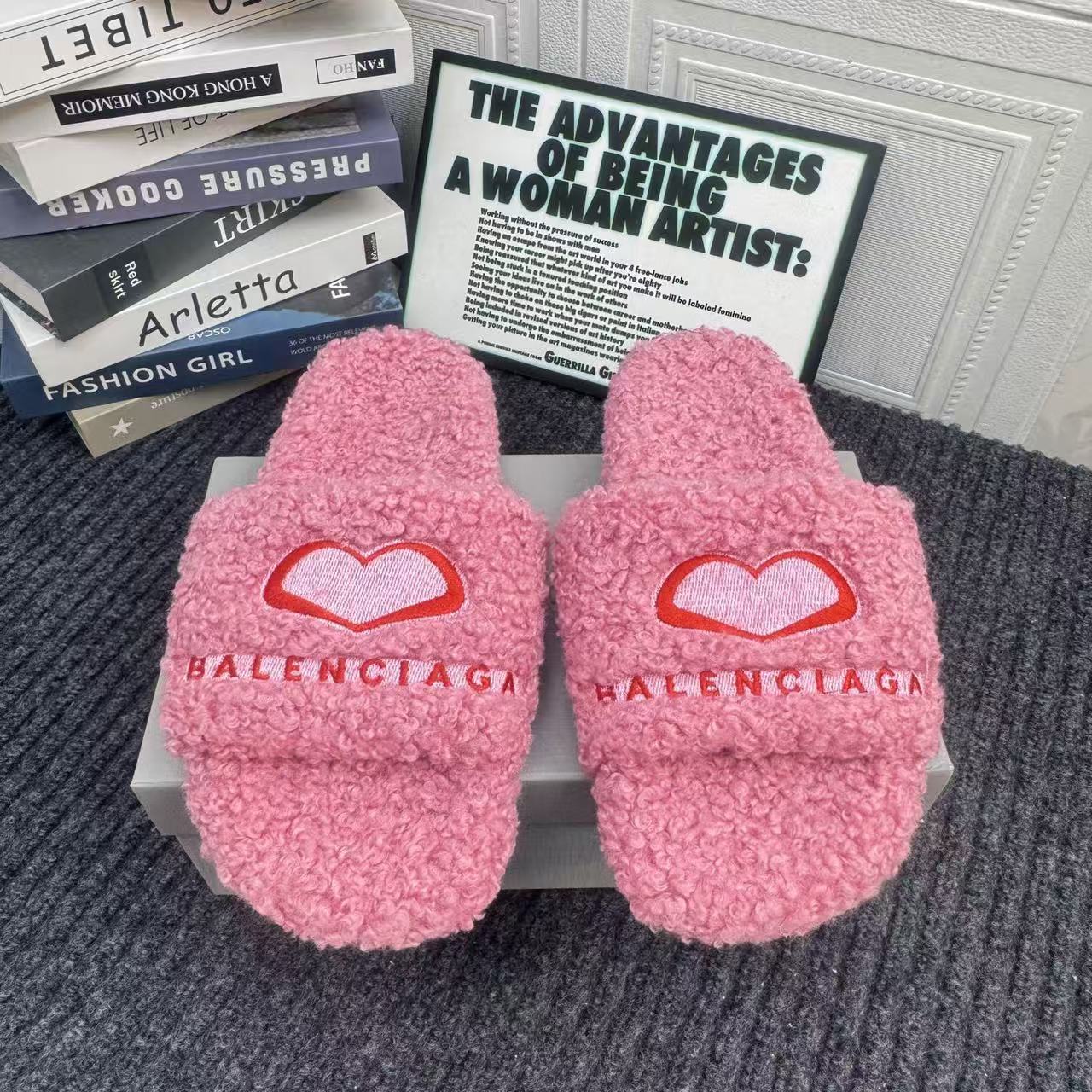 Balenciaga Fluffy Slippers