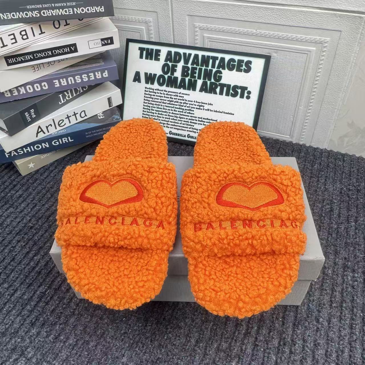 Balenciaga Fluffy Slippers