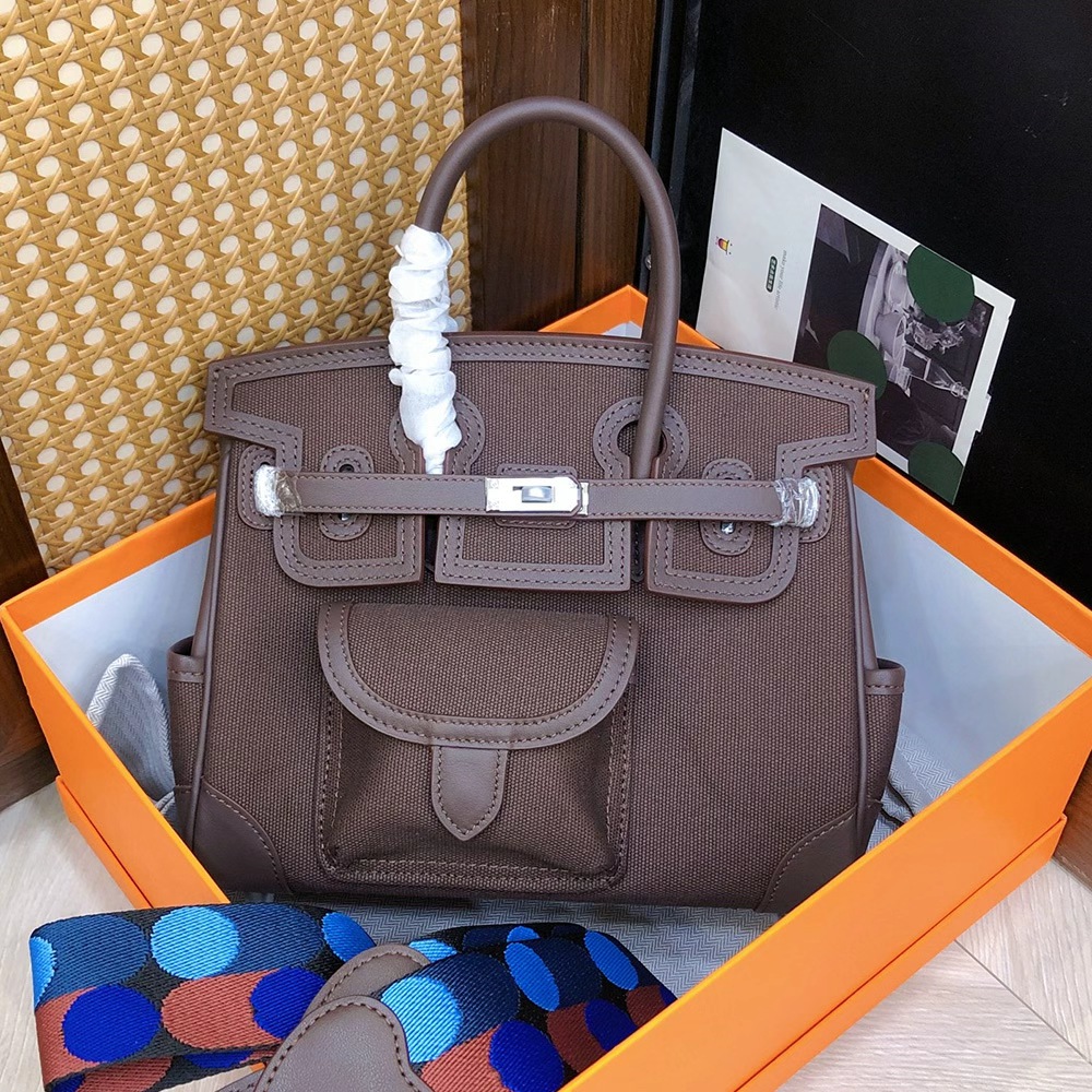 Hermès Birkin Cargo 25 Canvas Swift Bag Palladium Hardware