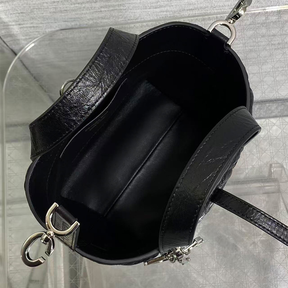 Dior Small Toujours Vertical Tote Bag Macrocannage Crinkled Calfskin