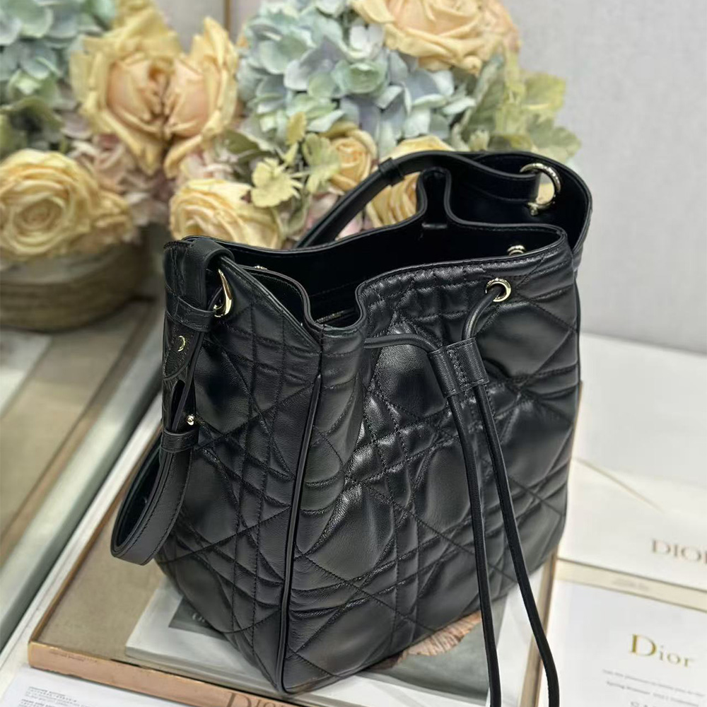 Dior Medium D-Motion Bag Macrocannage Lambskin