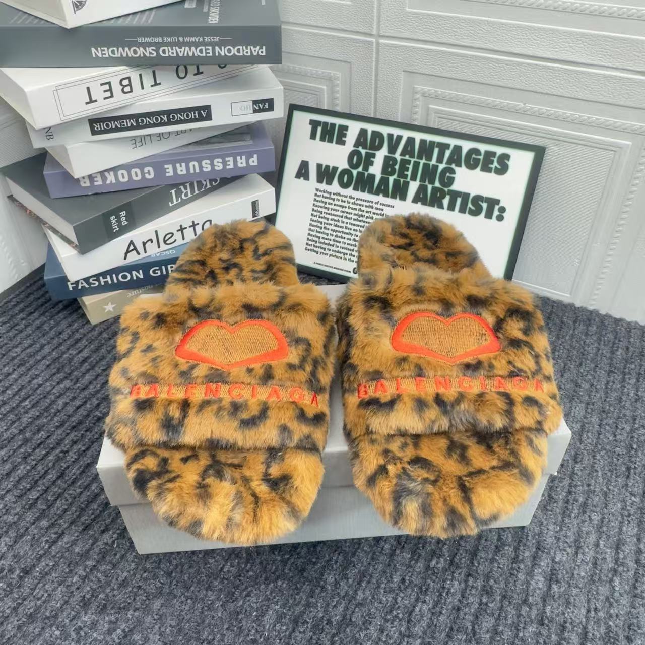 Balenciaga Fluffy Slippers