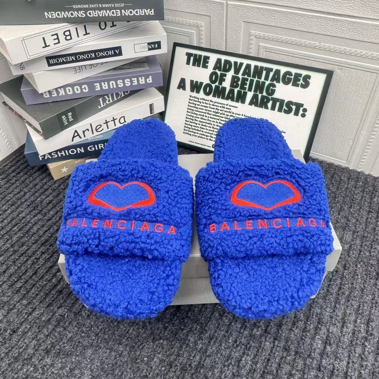 Balenciaga Fluffy Slippers