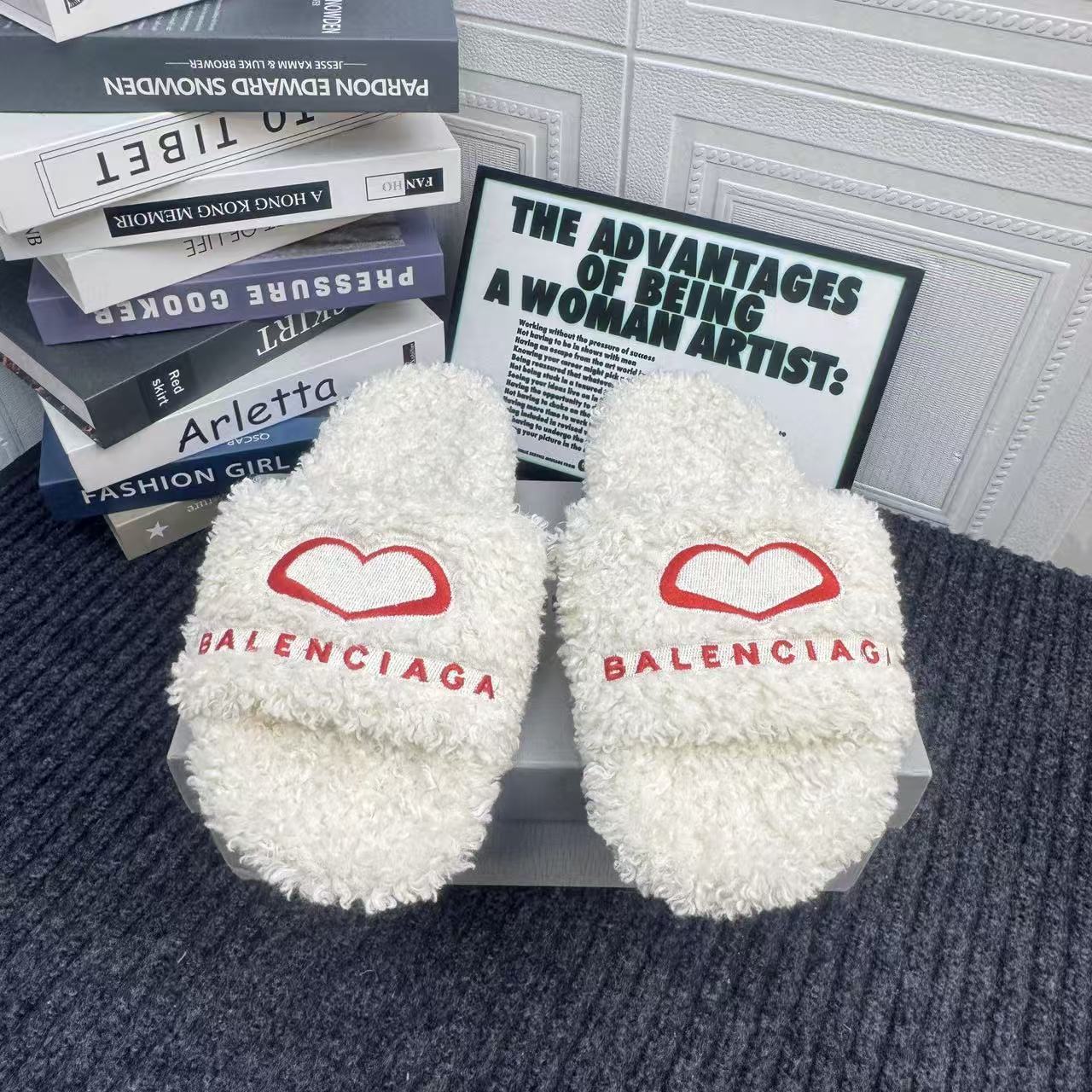 Balenciaga Fluffy Slippers