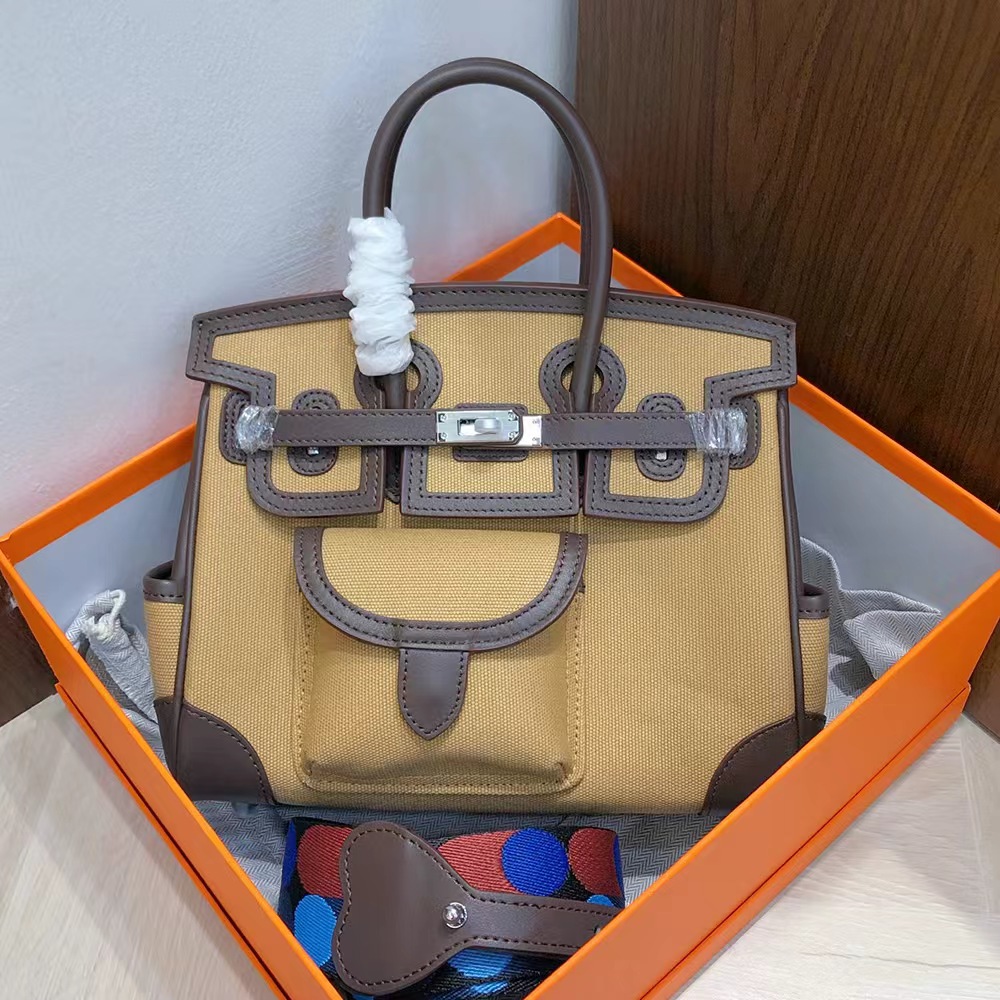 Hermès Birkin Cargo 25 Canvas Swift Bag Palladium Hardware