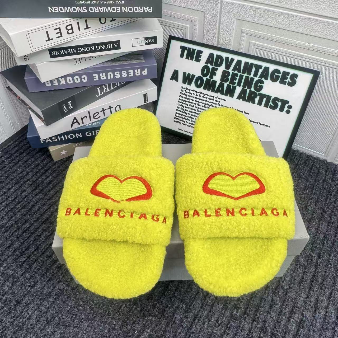 Balenciaga Fluffy Slippers