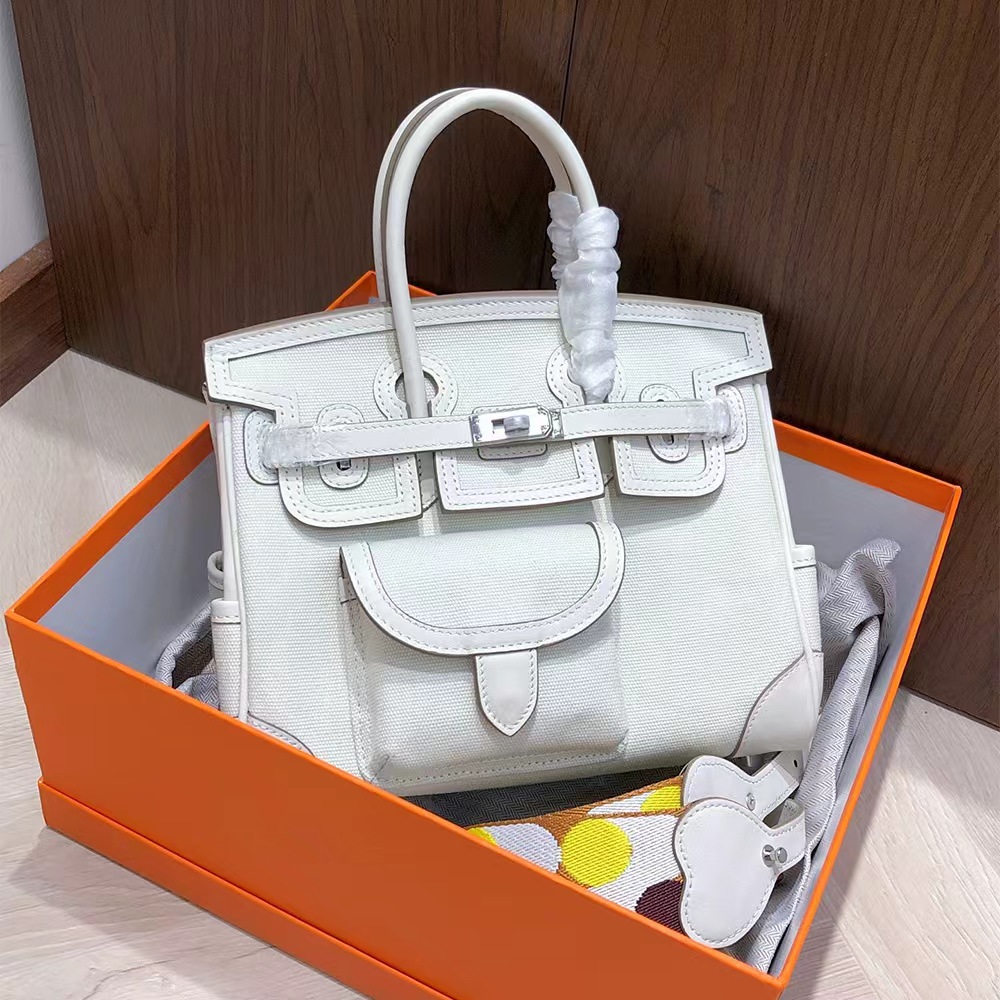 Hermès Birkin Cargo 25 Canvas Swift Bag Palladium Hardware