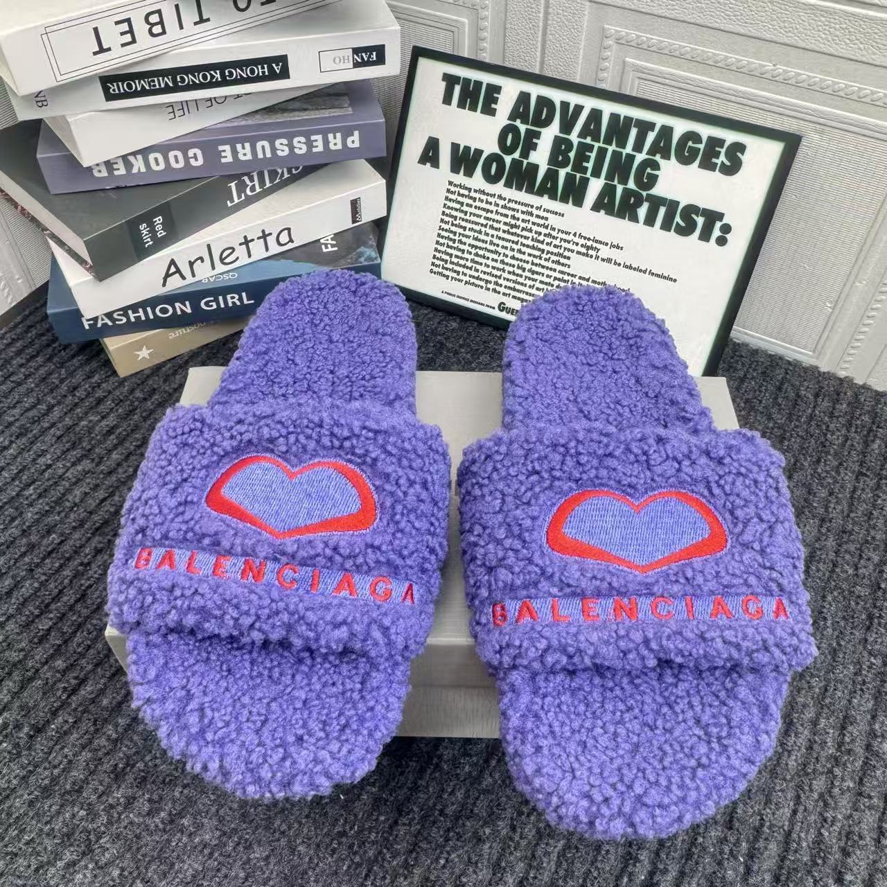 Balenciaga Fluffy Slippers