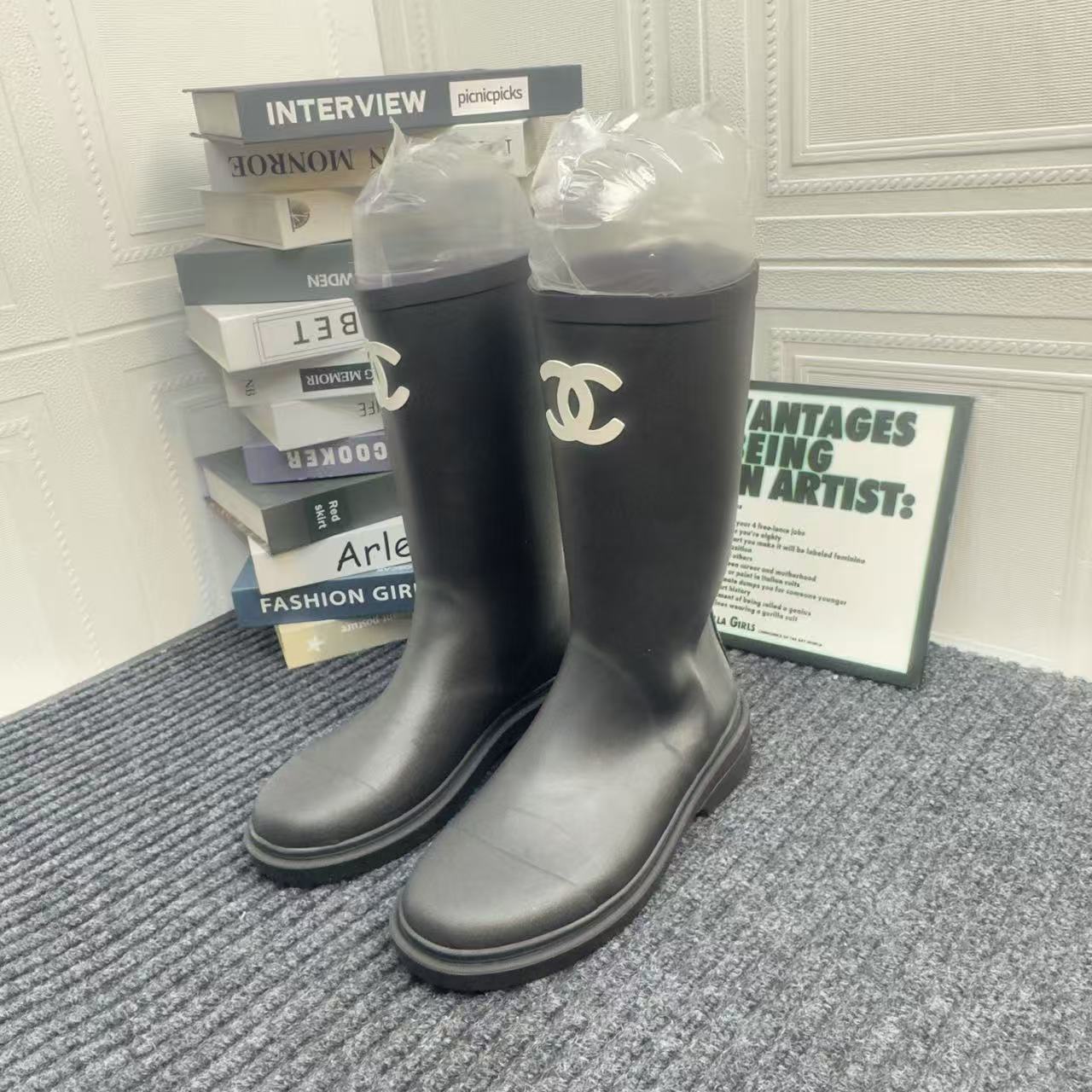 Chanel Rain Boots