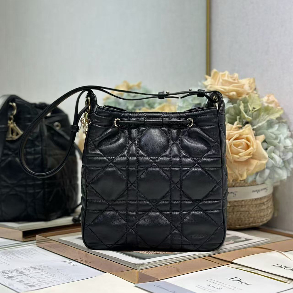 Dior Medium D-Motion Bag Macrocannage Lambskin