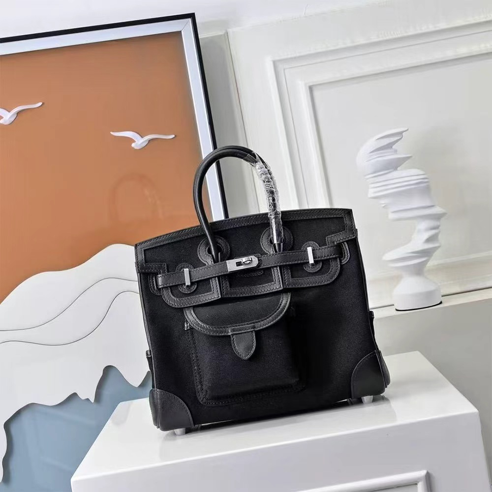 Hermès Birkin Cargo 25 Canvas Swift Bag Palladium Hardware