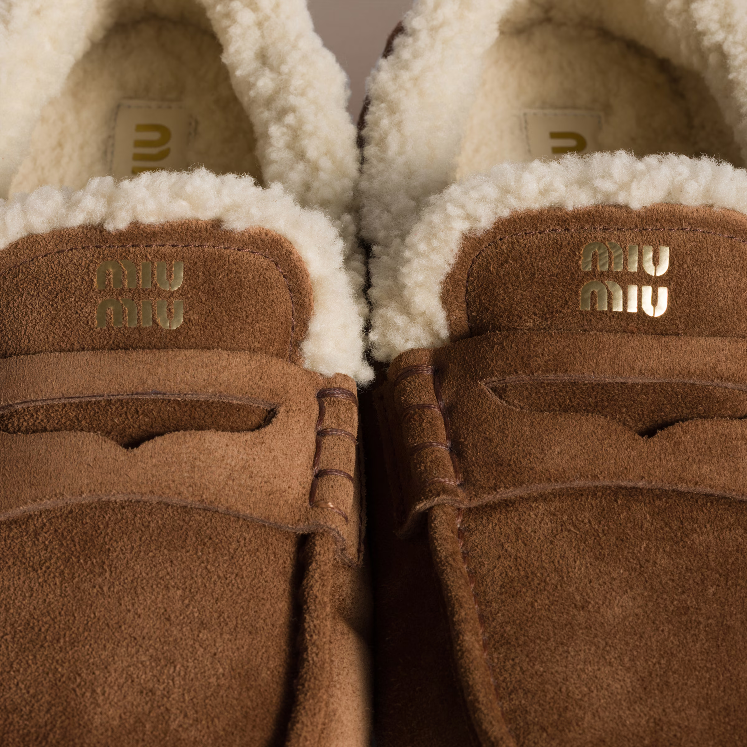 Miu Miu Ruches suede loafers