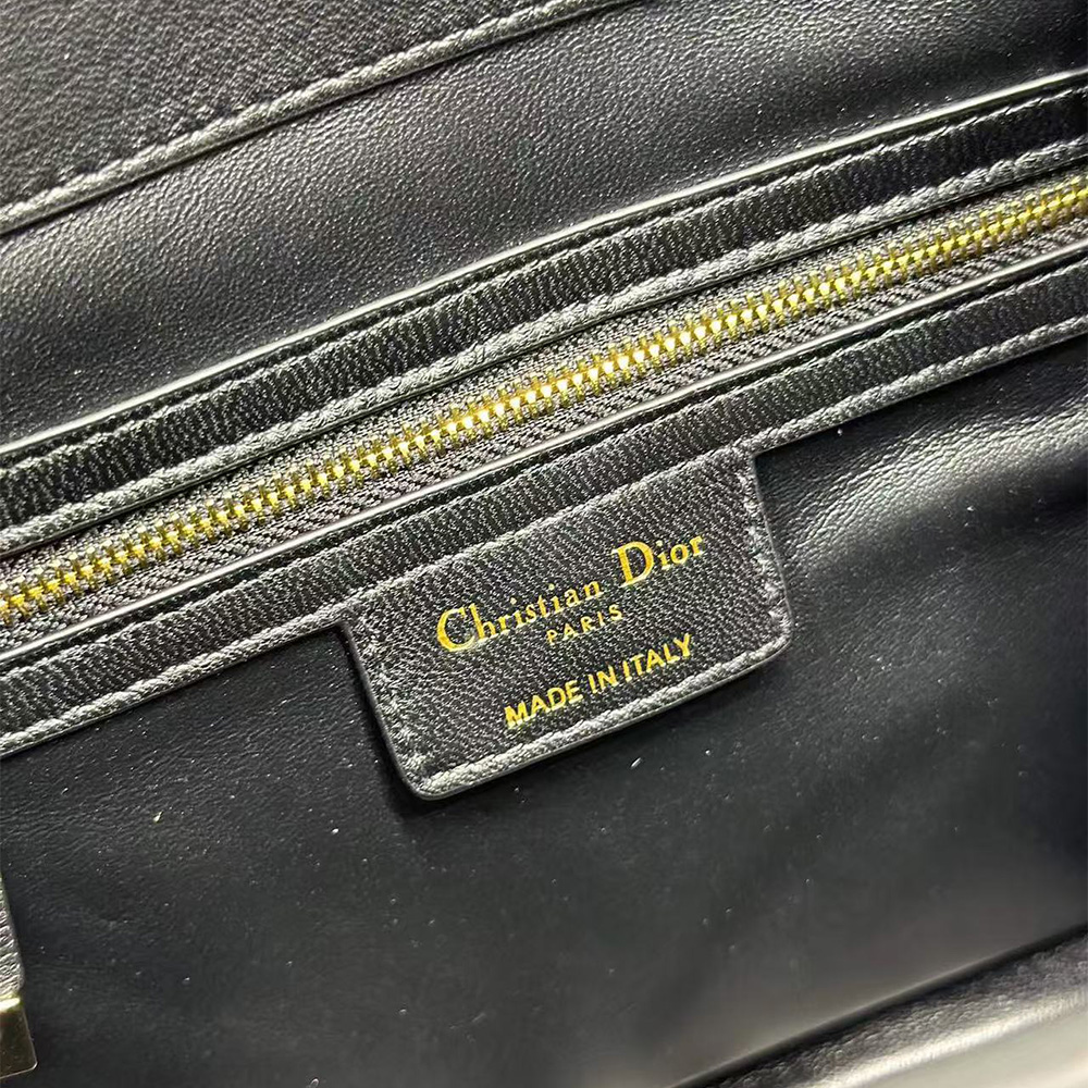 Dior Medium D-Motion Bag Macrocannage Lambskin