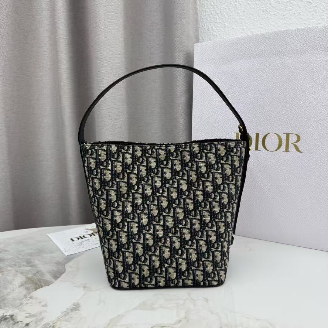 Dior Small Diorstar Bucket BagBlue Dior Oblique Jacquard