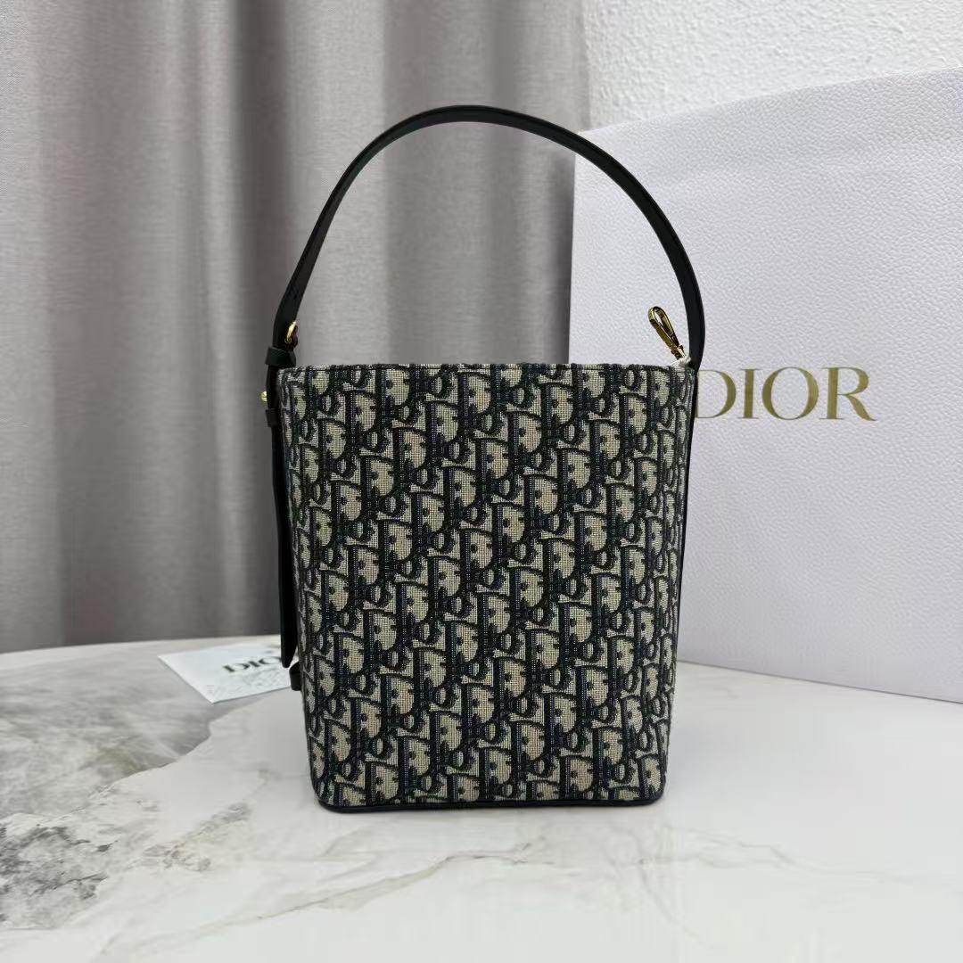 Dior Small Diorstar Bucket BagBlue Dior Oblique Jacquard