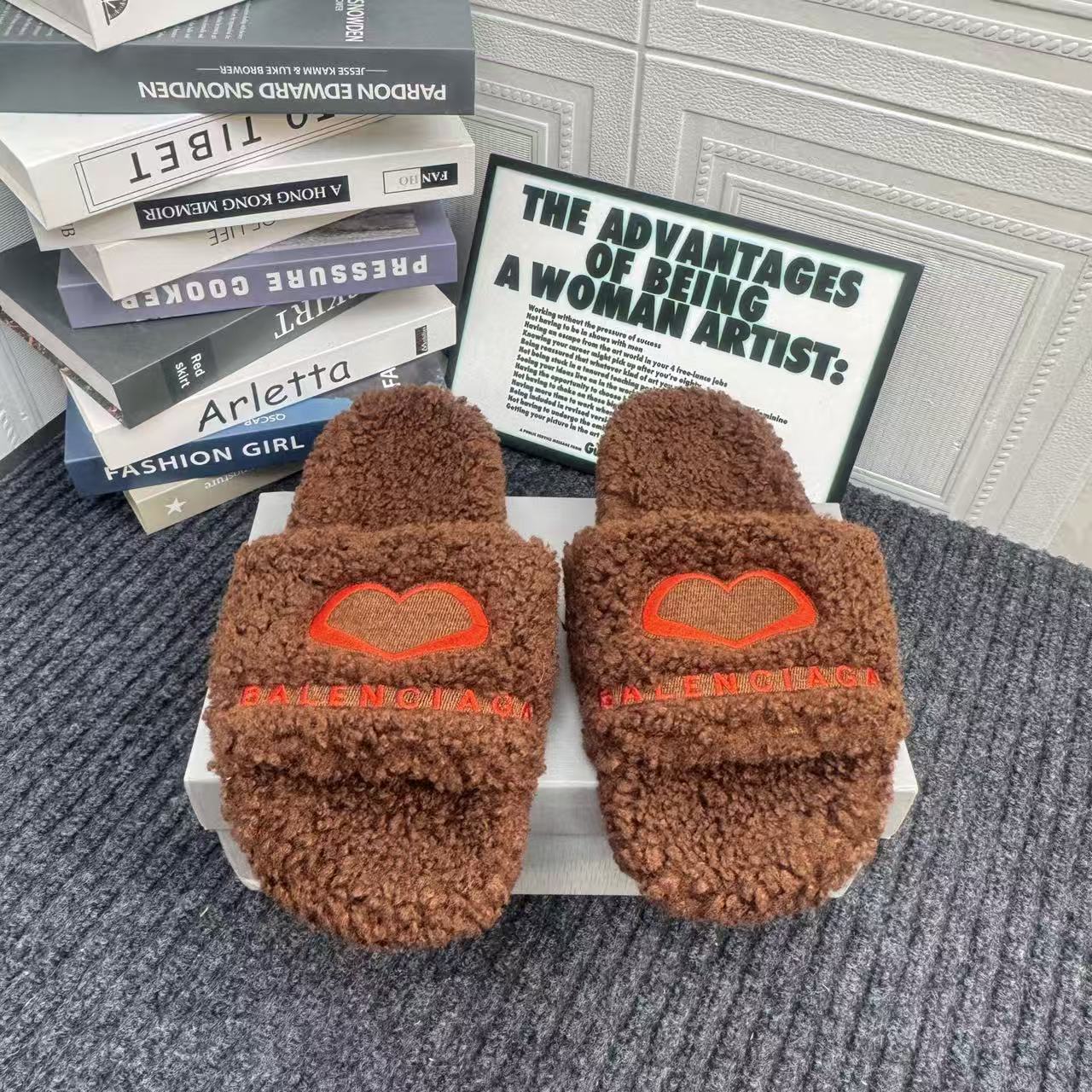 Balenciaga Fluffy Slippers