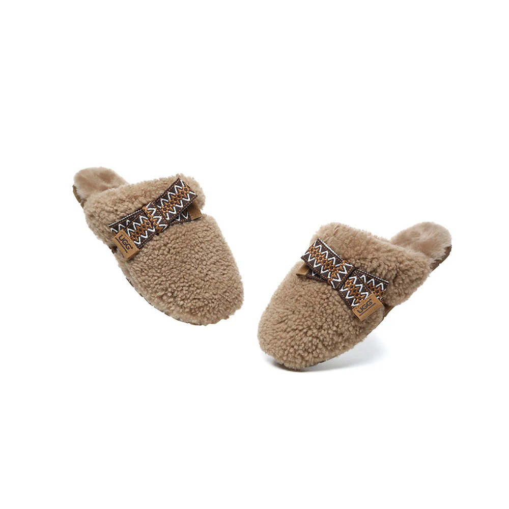 UGG Sheep Wool Bowknot Cecil Slippers