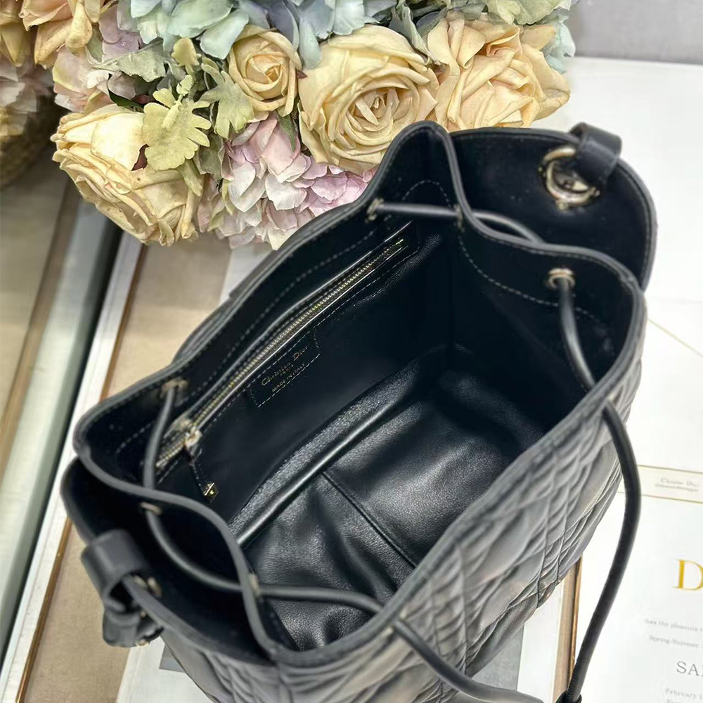 Dior Medium D-Motion Bag Macrocannage Lambskin