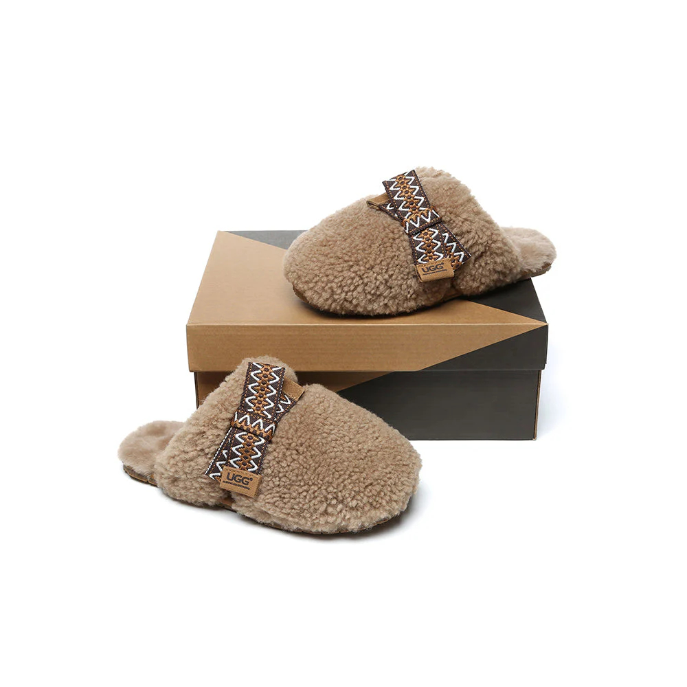 UGG Sheep Wool Bowknot Cecil Slippers