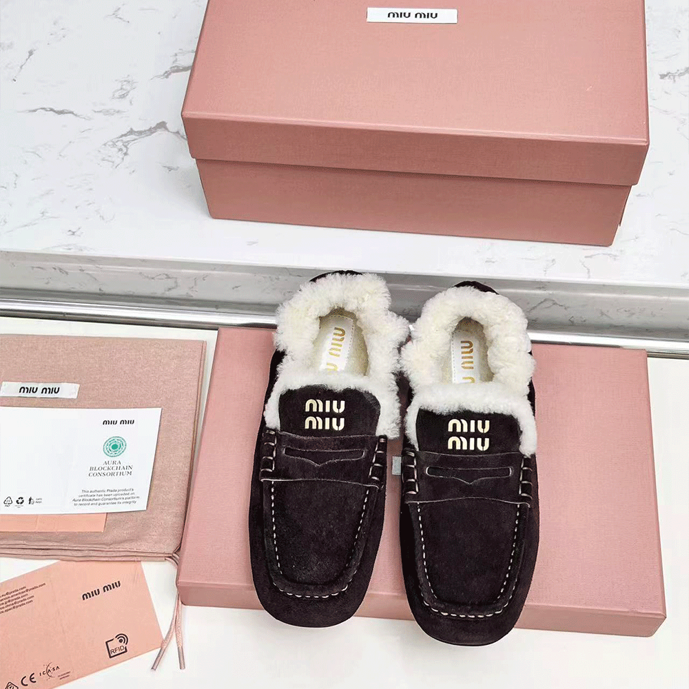 Miu Miu Ruches suede loafers