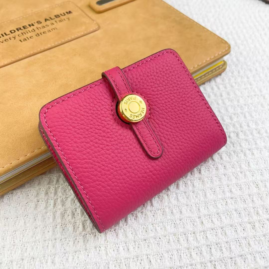 Hermes Gold Buckle Leather Card Wallet