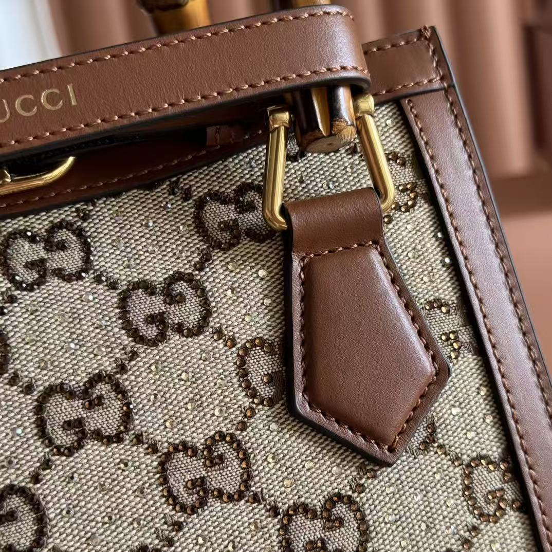 Gucci Diana crystals small tote bag (Replica)