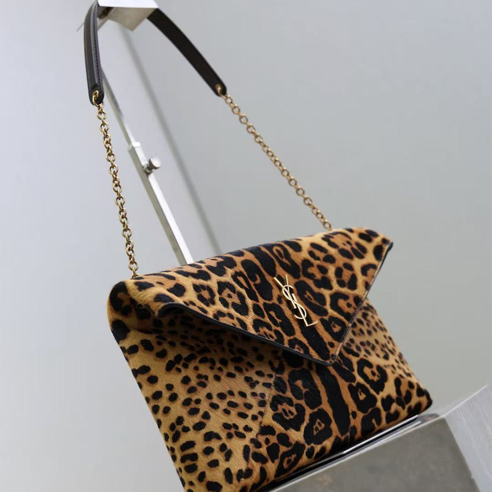 Saint Laurent CASSANDRE large pouch on chain in pony hair leather (Replica)