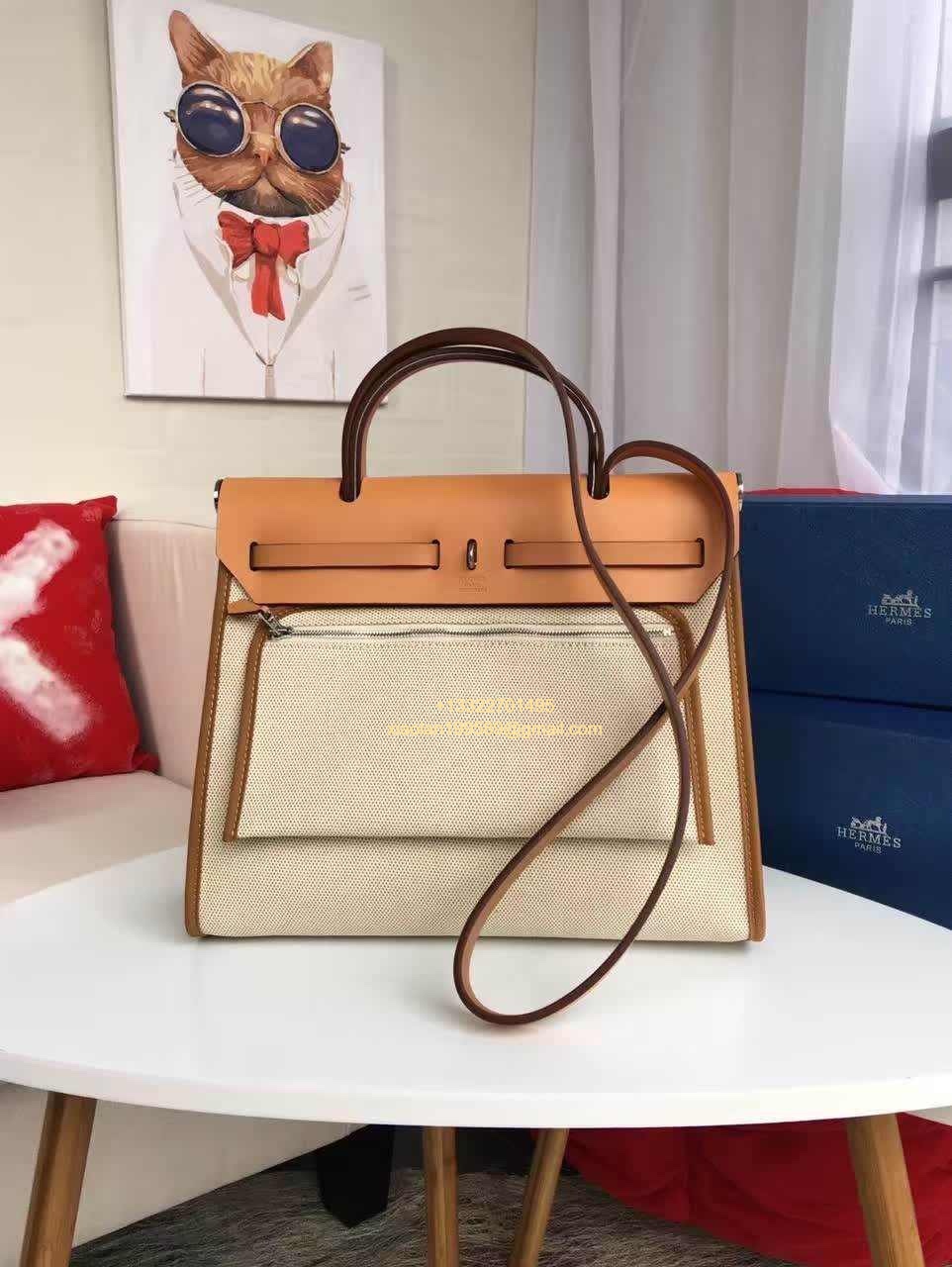 Hermès Herbag Zip 31 Bag, Original Custom Stainless Steel Hardware, French Factory Leather, Imported Double-layer High-dimensional Waterproof Canvas Material. - Jinteng Luxury Collection bags