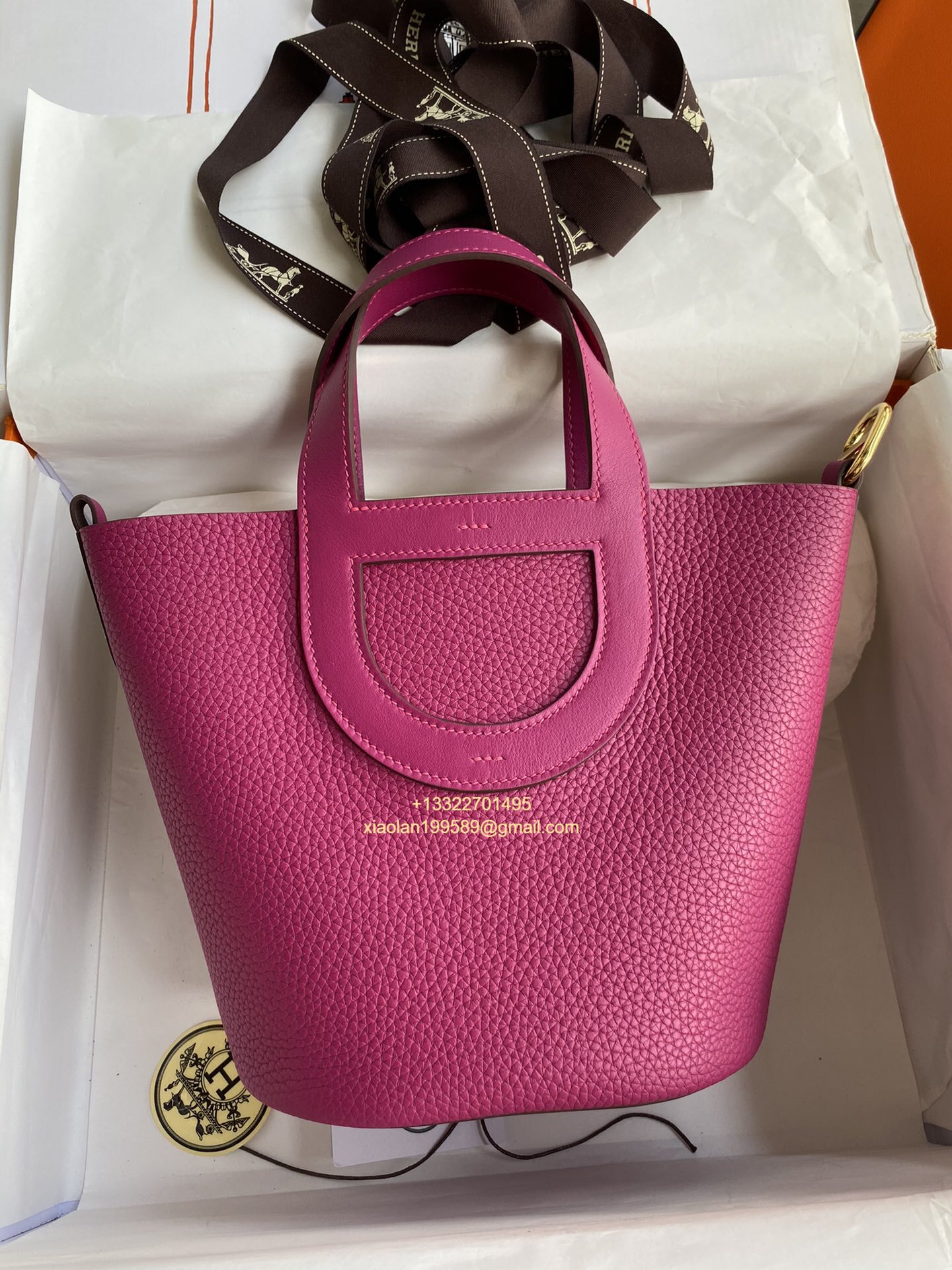 Hermès In-The-Loop 18/23 Bag in Taurillon Clemence (TC) and Swift Leather, Hand-stitched with Beeswax Thread, High-end Customization. Color: Rose Purple. - Jinteng Luxury Collection bags