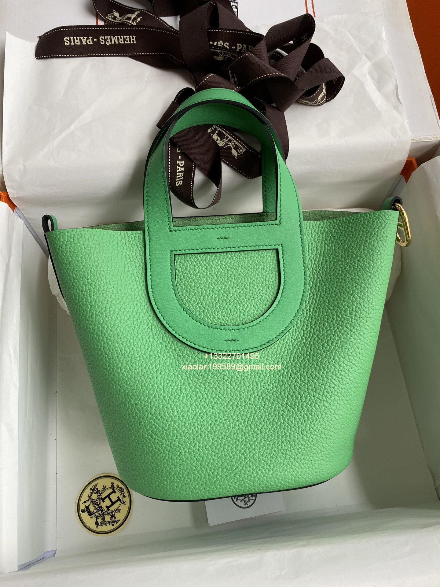 ChatGPT said: Hermès In-The-Loop 18/23 Bag in Taurillon Clemence (TC) and Swift Leather, Hand-stitched with Beeswax Thread. Color: Vert Comics. - Jinteng Luxury Collection bags