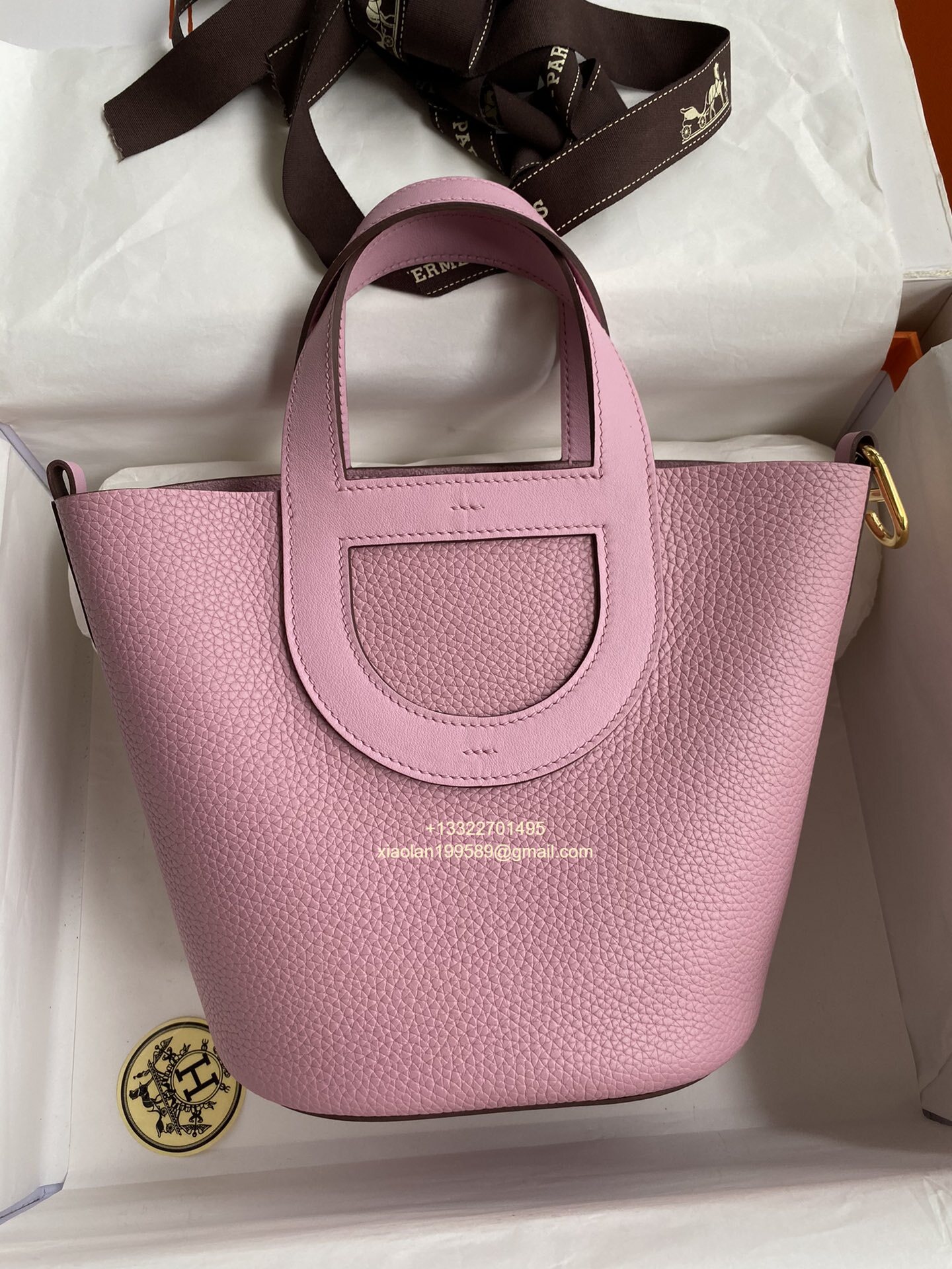 Hermès In-The-Loop 18/23 Bag in Taurillon Clemence (TC) and Swift Leather, Hand-stitched with Beeswax Thread. Color: Mauve Sylvestre. - Jinteng Luxury Collection bags