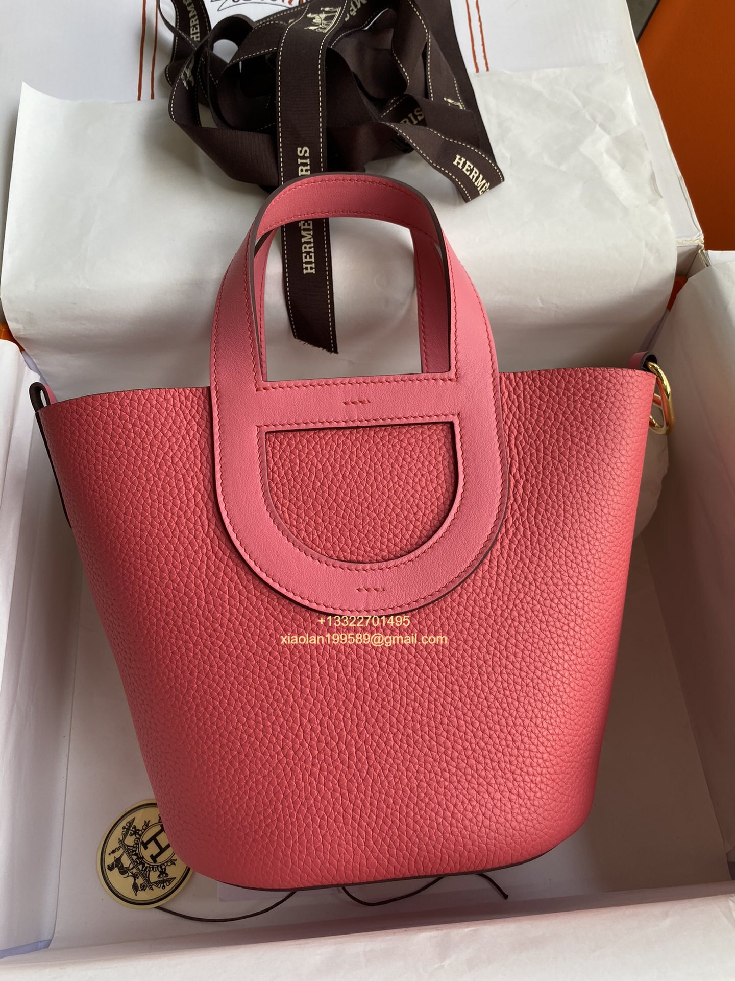 Hermès In-The-Loop 18/23 Bag in Taurillon Clemence (TC) and Swift Leather, Hand-stitched with Beeswax Thread, High-end Customization. Color: Lipstick Pink. - Jinteng Luxury Collection bags