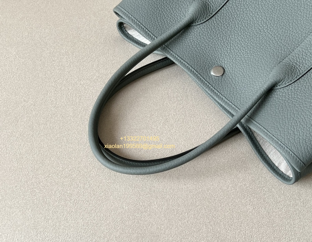 Hermès Garden Party 30/36 Bag in Negonda Calfskin, Color: Peacock Green. - Jinteng Luxury Collection bags