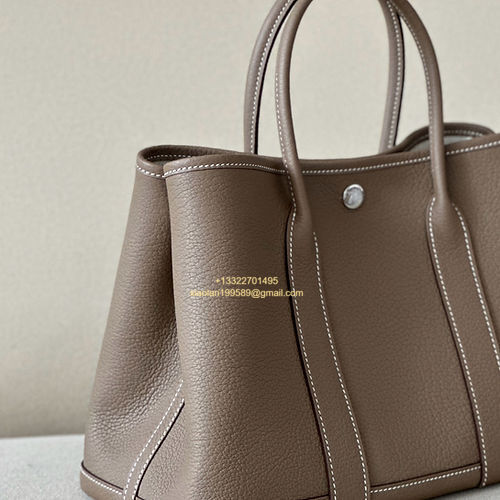 Hermès Garden Party 30/36 Bag in Negonda Calfskin, Color: Elephant Grey. - Jinteng Luxury Collection bags