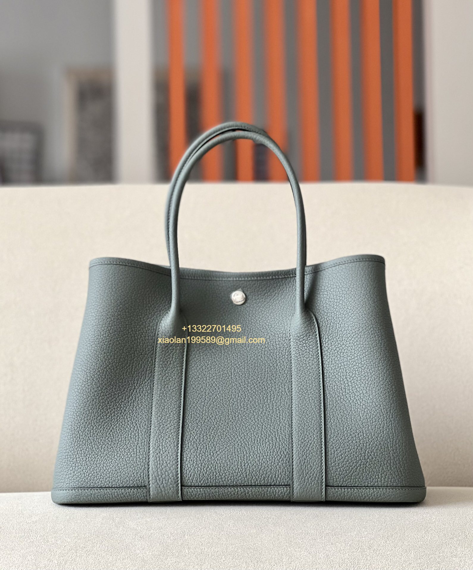 Hermès Garden Party 30/36 Bag in Negonda Calfskin, Color: Peacock Green. - Jinteng Luxury Collection bags